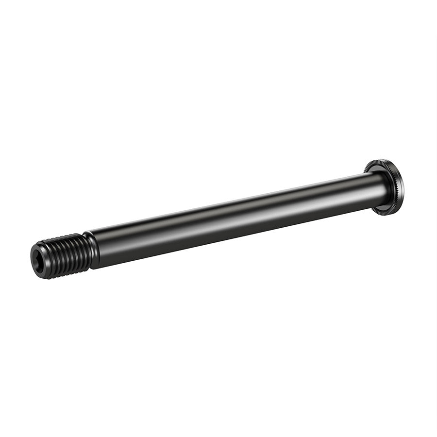 Wheels Manufacturing front 12mm thru axle with 120mm length, M12x1.50 thread pitch, metal bike component for secure wheel attachment.
