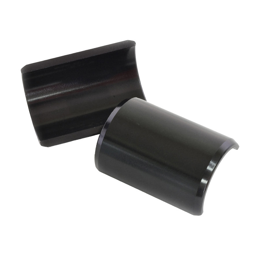 Black Wheels Manufacturing handlebar shims and adaptors for 25.4mm to 31.8mm handlebar compatibility, designed for bike handlebars.