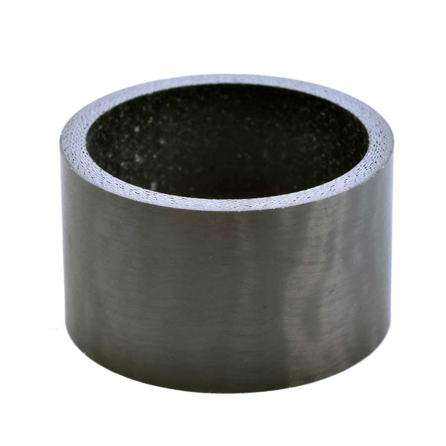 Set of five matte black carbon headset spacers from Wheels Manufacturing, 1-1/8 inch diameter with 2.5mm height for bike handlebars.