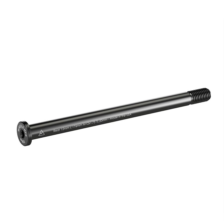 Wheels Manufacturing rear 12mm thru axle with 160mm thread length and M12x1.00 thread pitch for bicycle wheel compatibility.