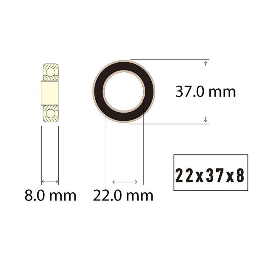 Wheels Manufacturing sealed ABEC 3 cartridge bearings, 12x24x6mm, in a bag of 2 for bicycle wheel hubs and equipment.