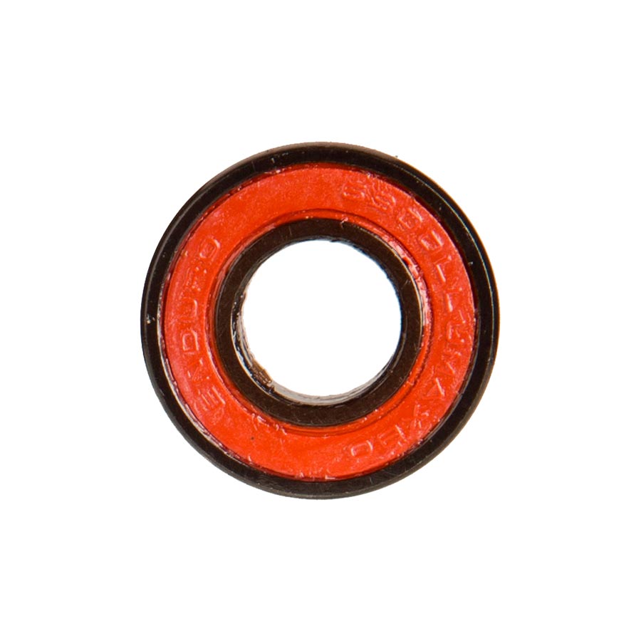 Wheels Manufacturing MAX Black Oxide sealed cartridge bearing 6801 with steel, 12x21x5mm size, black oxide finish, in a close-up image.