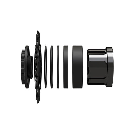 Wheels Manufacturing SOLO-SPLINE cassette spacers and kit in black for bike drivetrain compatibility and precise gear alignment