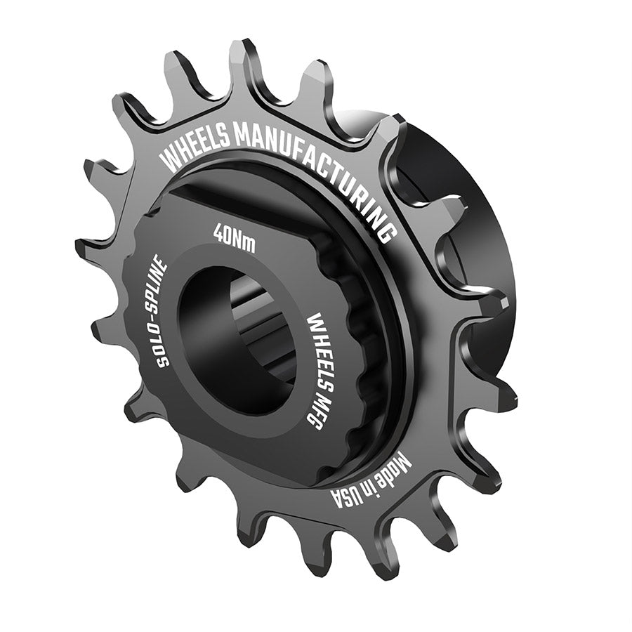 Wheels Manufacturing SOLO-SPLINE cassette spacers and kits in black, designed for bike wheel hubs and cassette installation.