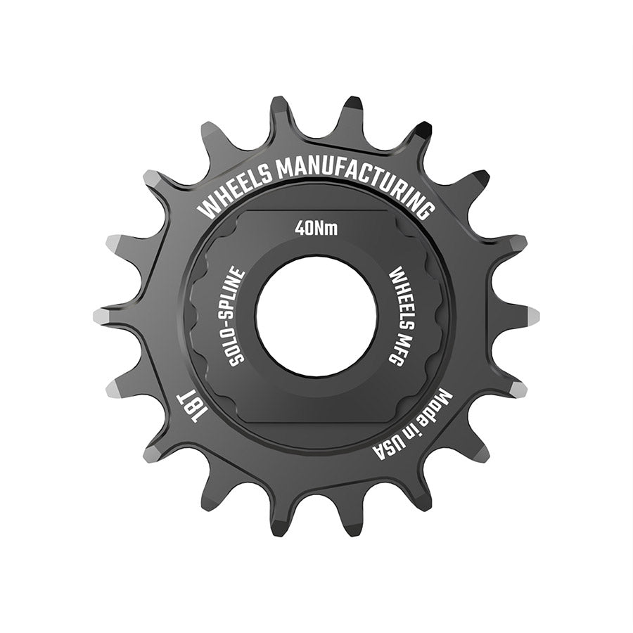 Wheels Manufacturing SOLO-SPLINE cassette spacer kit in black, designed for bicycle cassette and hub compatibility.