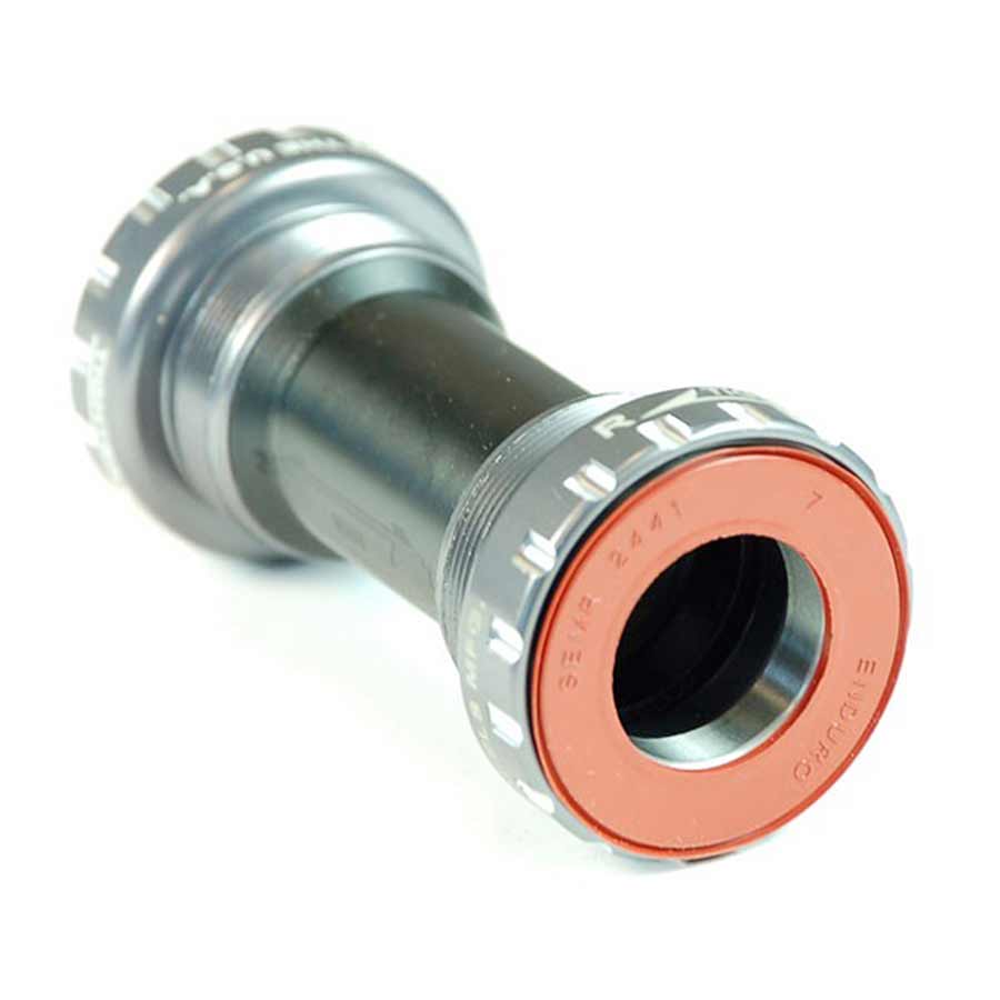 Black Wheels Manufacturing External Cup BB with 73mm axle and 24mm spindle for MTB bikes, featuring threaded design and ABEC-3 bearings.