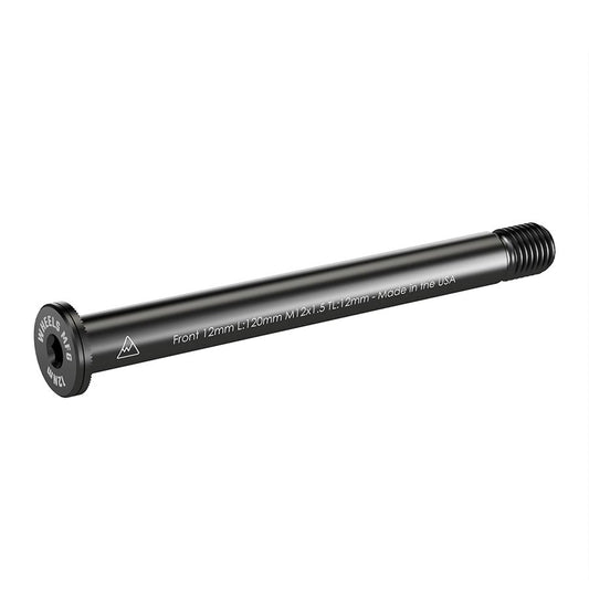 Wheels Manufacturing, Front 12mm Thru Axle, Thru Axle, Front, Length: 120mm, Thread Length: 12mm, Thread Pitch: M12x1.50