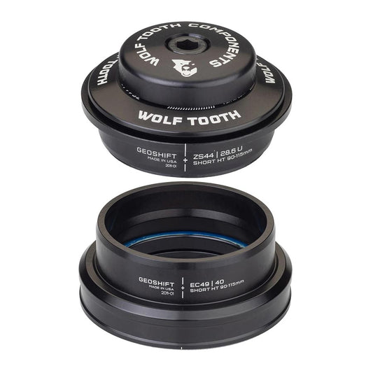Wolf Tooth Components, GeoShift 1º Angle, Headset, Complete, ZS44/28.6 | EC49/40, Short, Black