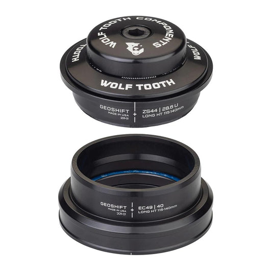 Wolf Tooth Components, GeoShift 1º Angle, Headset, Complete, ZS44/28.6 | EC49/40, Short, Black