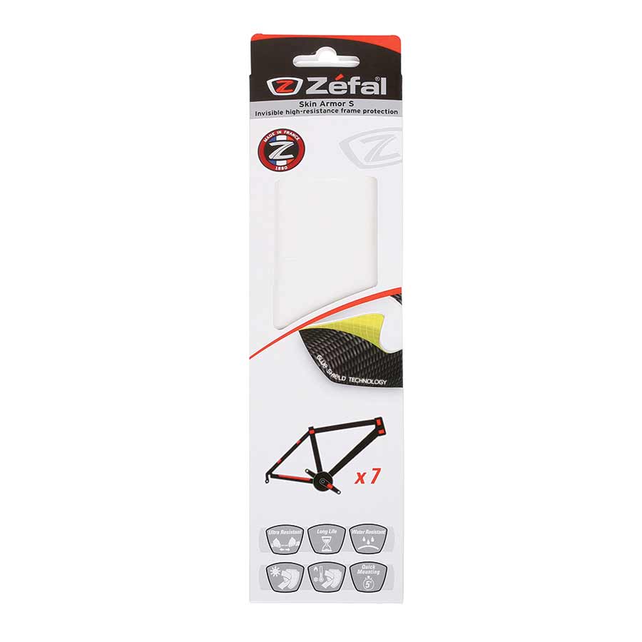 Zefal Skin Armor frame protection kit with 12 stickers for bike frame protection, featuring durable adhesive stickers.