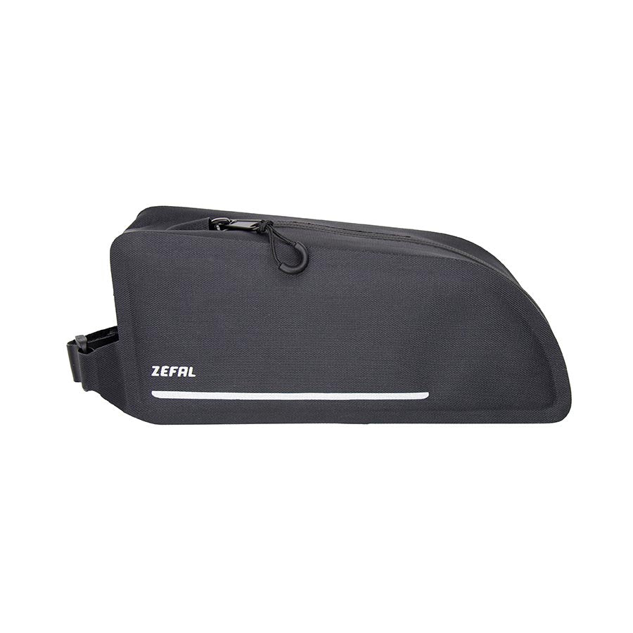 Zefal Z Adventure T1 top tube bag with velcro straps in black, compact 1L storage for bike accessories and essentials.