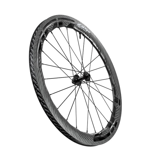 Zipp 454 NSW C1 wheels with 700c disc, center lock, 20/12mm thru-axle, front view showing spokes and hub details