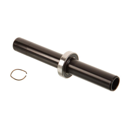 Zipp ZM2 rear axle hub axle and nuts for bike wheel, black metal component with threading for secure installation.