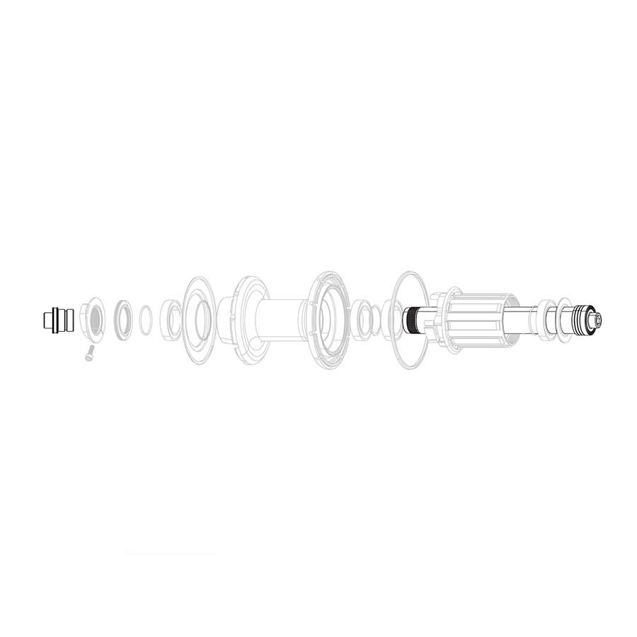 Zipp, 188v6 Rear axle assembly 2013+, SRAM/Shimano Freehub, 11.2100.096.000