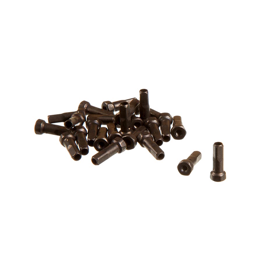 Zipp Secure Lock Brass Nipples, 14mm, black, set of 24, for bicycle wheel rims, durable and corrosion-resistant.